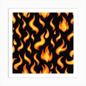 Flames On Black Art Print