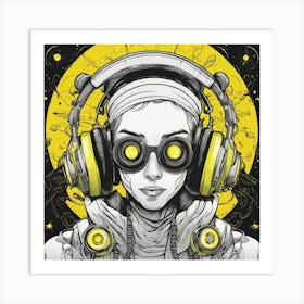 Cosmic Eye With Headphones 1 Art Print