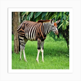 Zebra In The Jungle Photo Art Print