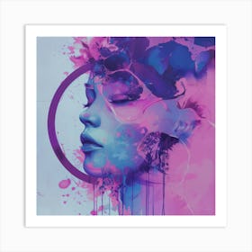 Abstract woman portrait 1 Art Print