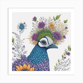 Lucky Peacock Art Print