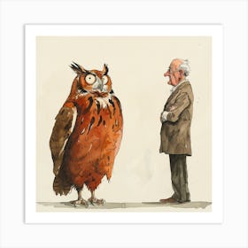 Creatai 24830 The Most Curious Owl And His Intellectual Owner 7aeb1b67 Ac51 491a A9bb 93c9edc22c10 2 1 Art Print