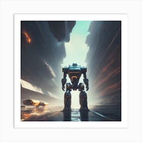 Robot In Space 2 Art Print