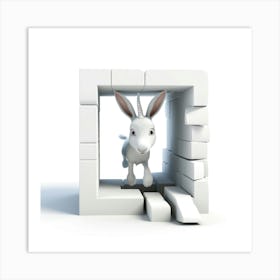 Donkey In A Brick Wall Art Print