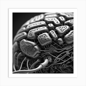 Brain - 3d Illustration 1 Art Print