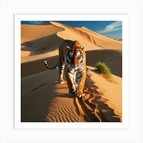 Tiger In The Desert 2 Art Print