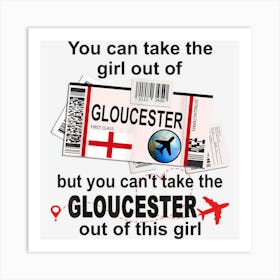 Gloucester Girl Gloucester Boarding Pass Gloucester Art Print