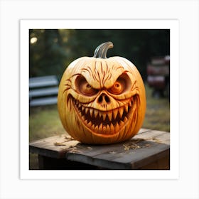 Scary Pumpkin Carving Art Print