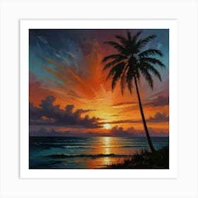 Sunset At The Beach 9 Art Print