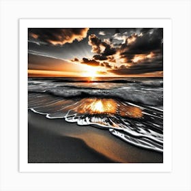 Sunset On The Beach 677 Art Print