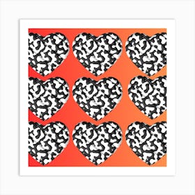 Dalmatian Hearts Of Black And White Art Print