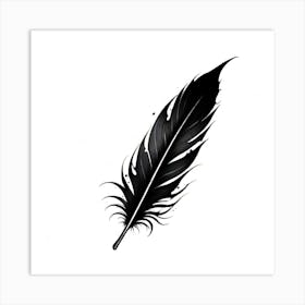 Black Feather Tattoo 1 Art Print