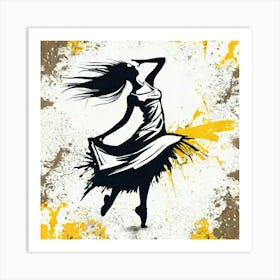 Illustration grunge Dancer Art Print