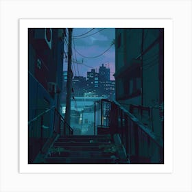 Cityscape At Night Art Print