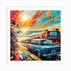 Coastal Drive Along The Beachfront Art Print