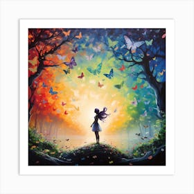 Butterfly Girl 2 Art Print