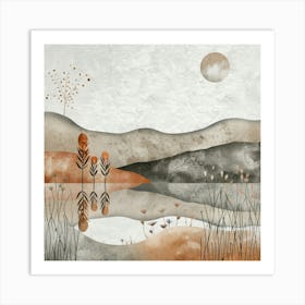 Moonlight Landscape Art Print