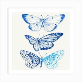 Blue Butterflies 1 Art Print