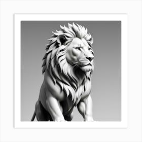 Lion Statue Art Print