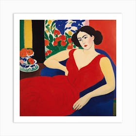 Woman In Red Dress 3 Art Print