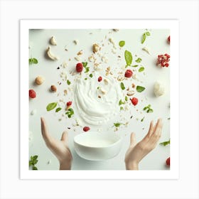 Image Of A Bowl Of Yogurt Art Print