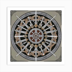 Celtic Circle Of Swords Art Print