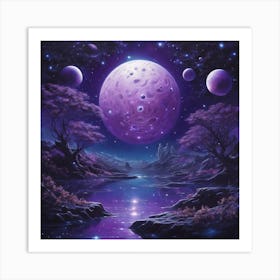 Purple Moon Art Print