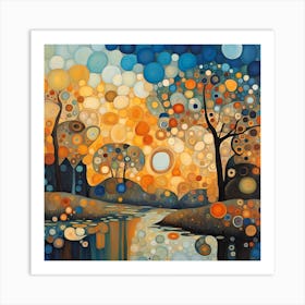 Sunset On The River Art Print