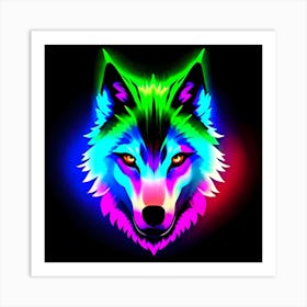 Neon Wolf, Neon Wolf Art, Neon Wolf Art, Neon Wolf, Neon Wolf Art Print