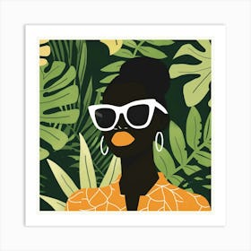 African Woman With Sunglasses 1 Art Print