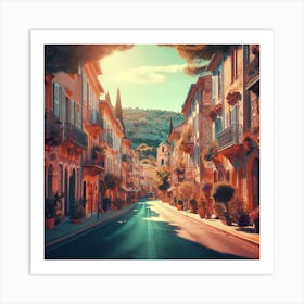 Street In A City Art Print