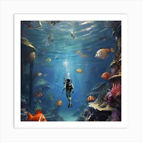 Scuba Diver Art Print