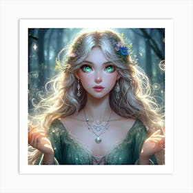 Fairy Girl In The Forest 4 Art Print