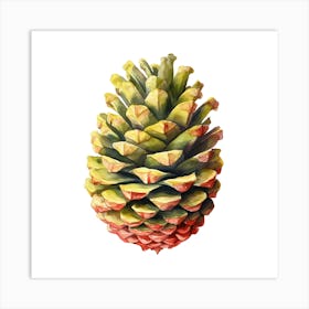 Pineapple Isolated On White Background Art Print