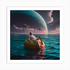 Man Floating In The Water Art Print