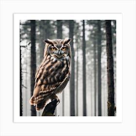 Owl In The Forest 6 Art Print