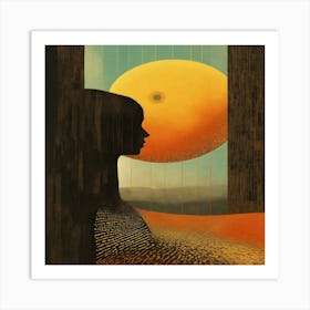 Moon face Art Print