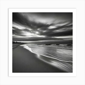 Black And White Beach 1 Art Print