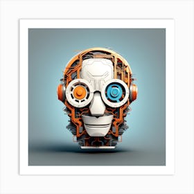 Robot Head 4 Art Print