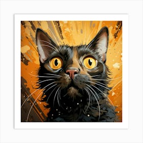 Cat With Yellow Eyes Art Print