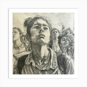 Woman In A Crowd Art Print