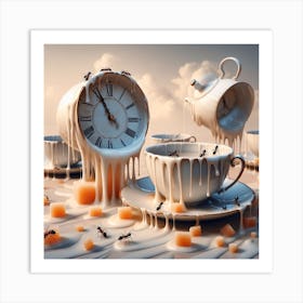 Inspired by Salvador Dalí's melting clocks and dreamscapes 1 Art Print