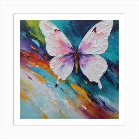 White and pink Butterfly Art Print