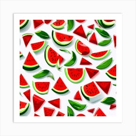 Watermelon Seamless Pattern 2 Art Print