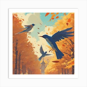 Autumn Birds 3 Art Print