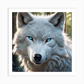 Wolf With Blue Eyes Art Print