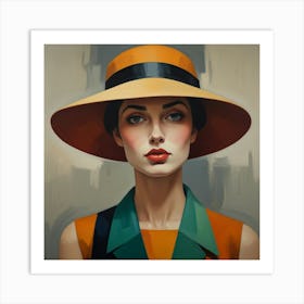 Woman in a Hat 6 Art Print