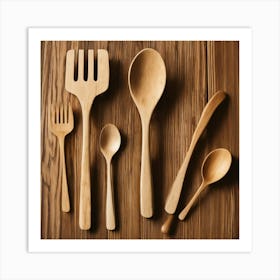 Wooden Utensils Art Print