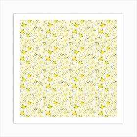 Yellow Flowers Pattern Art Print