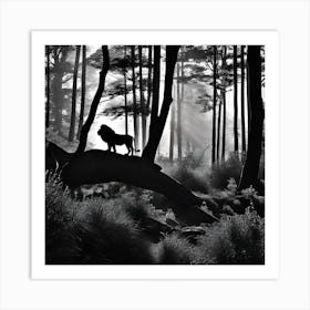 Lion In The Forest 27 Art Print